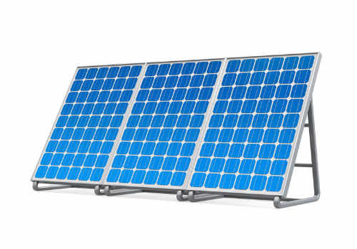 solar panels on stand